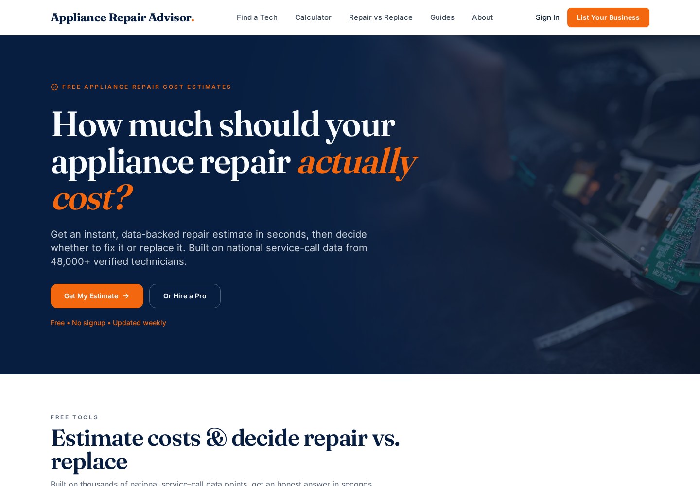 Appliance Repair Advisor screenshot